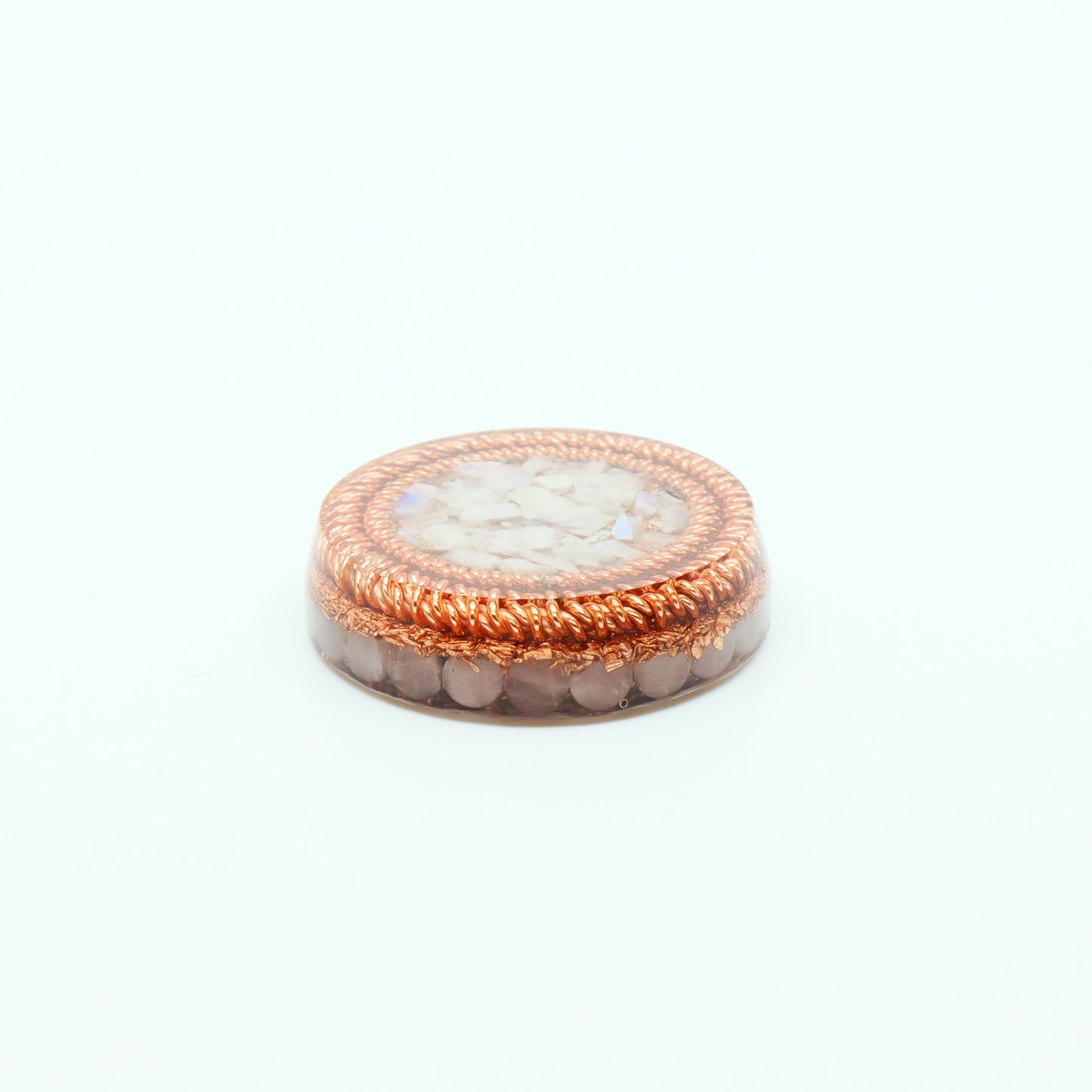 Pocket Orgonite & Necklace — Rainbow Moonstone