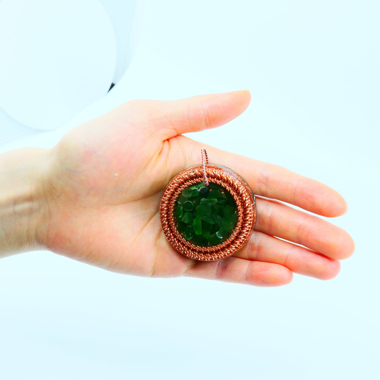Pocket Orgonite & Necklace — Green Jade