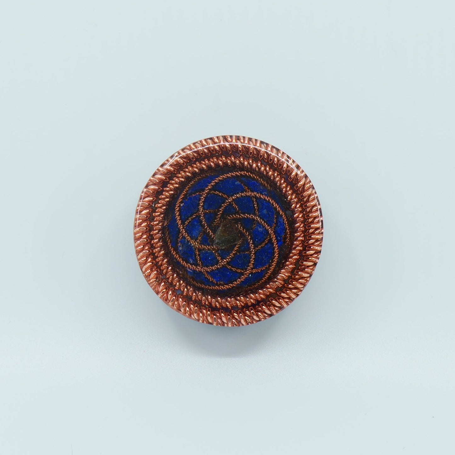 Flower of Life — Lapis Lazuli & Aquamarine (with Moldavite)