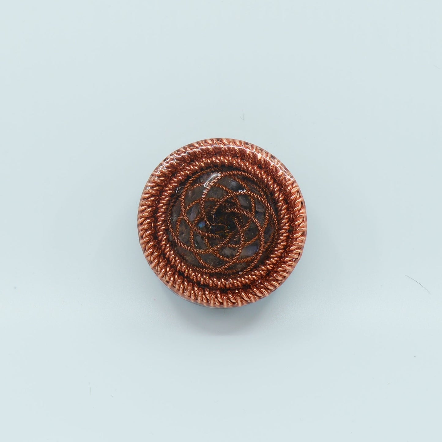 Flower of Life — Labradorite Rodin Coil (with Copper Spheres)