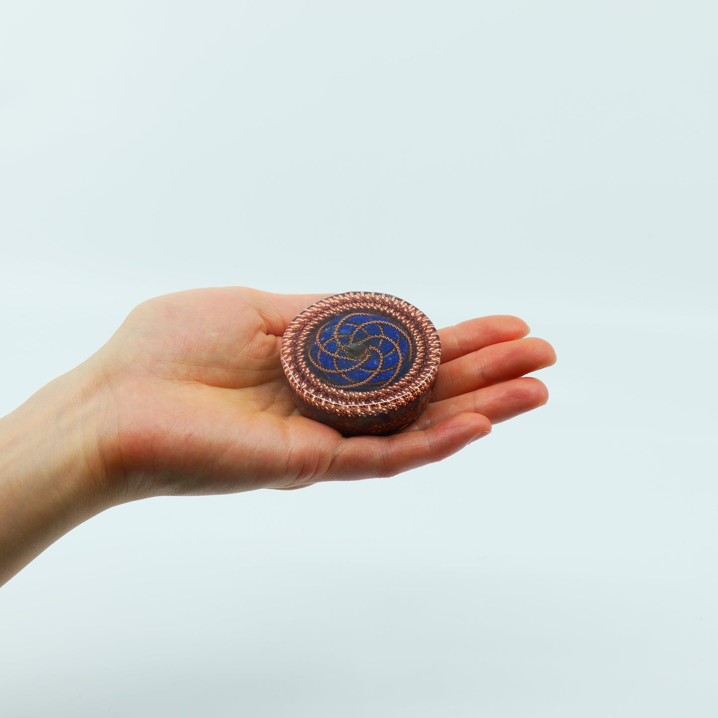 Flower of Life — Lapis Lazuli & Aquamarine (with Moldavite)